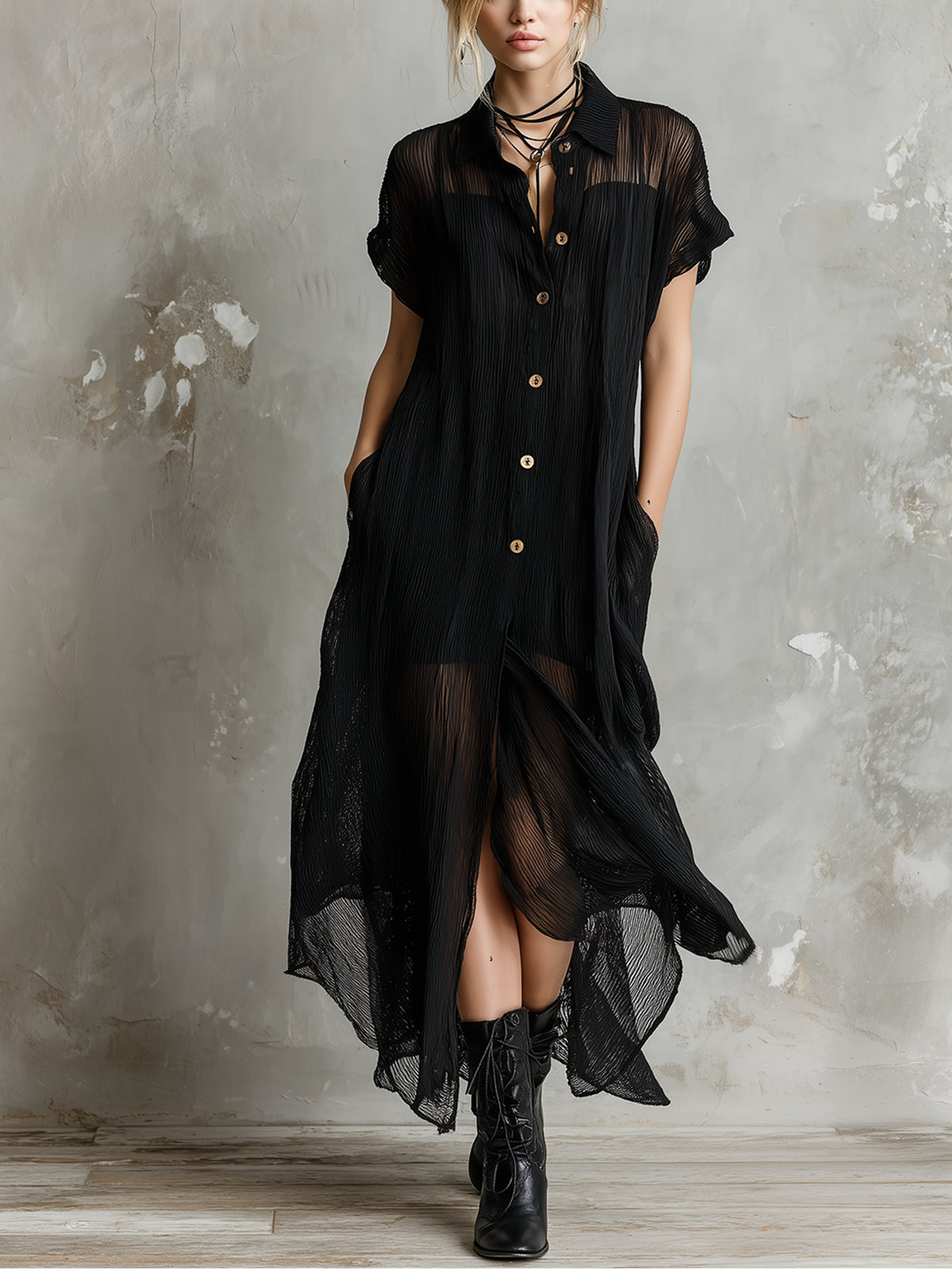Maxi  Vestido Camisero Místico