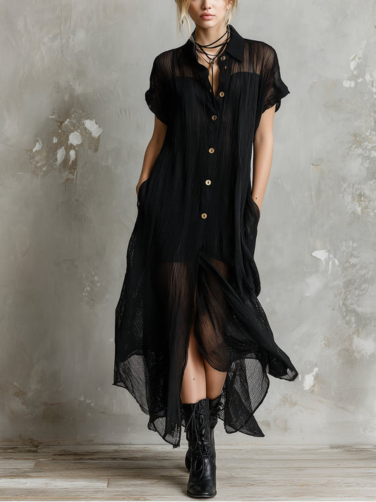 Maxi  Vestido Camisero Místico
